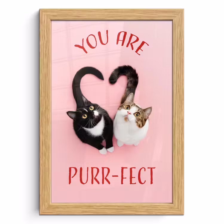 Poster met lijst - Kat - Hart - Tekst - Valentijn — 1