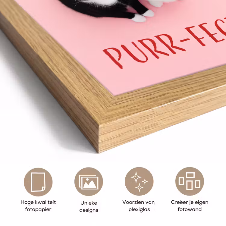 Poster met lijst - Kat - Hart - Tekst - Valentijn — 6