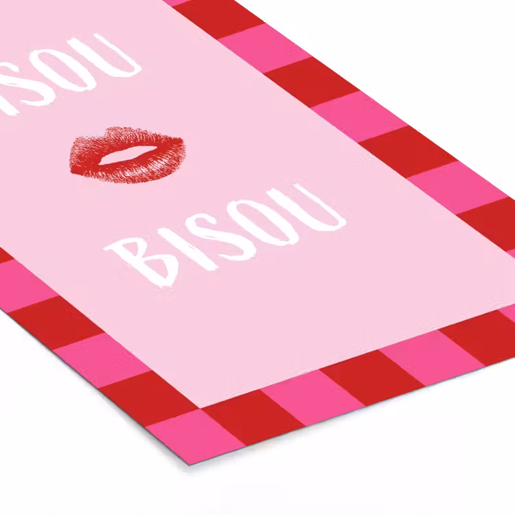 Poster met lijst - Kiss - Roze - Frans - Valentijn — 7