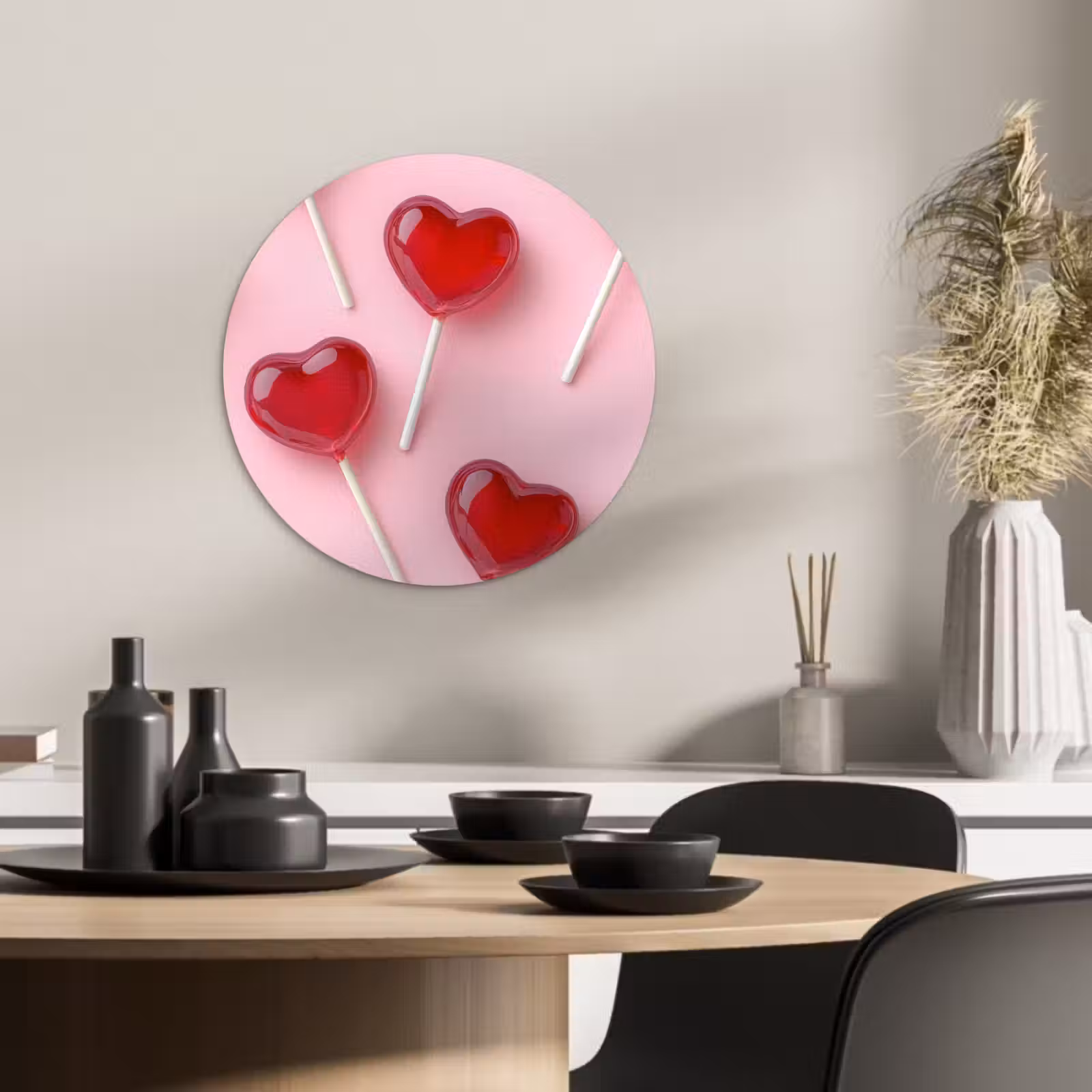 Muurcirkel - Lollies - Hartjes - Roze — 1