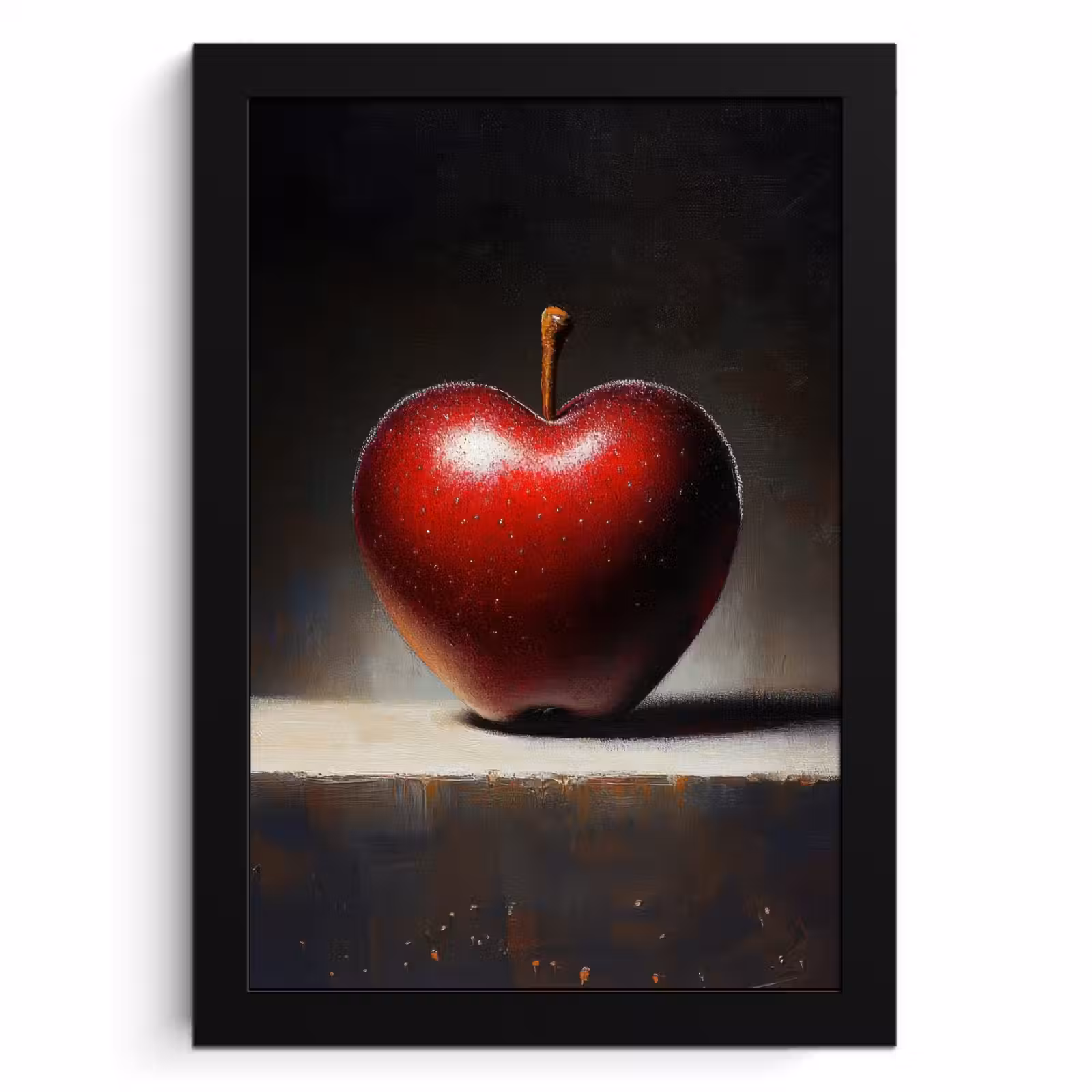 Poster met lijst - Apple - Hart - Rood — 1