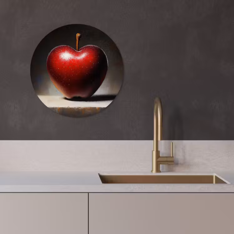 Muurcirkel - Apple - Hart - Rood — 2