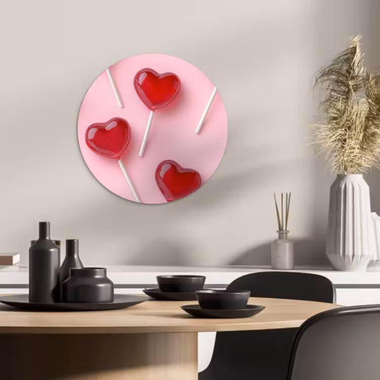 Muurcirkel - Lollies - Hartjes - Roze — 1