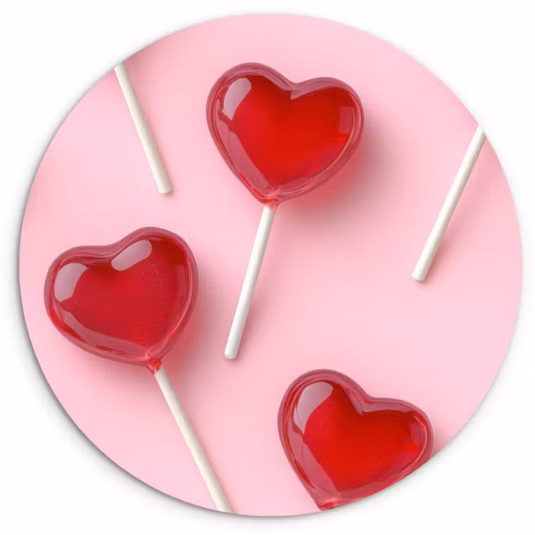 Muurcirkel - Lollies - Hartjes - Roze — 2