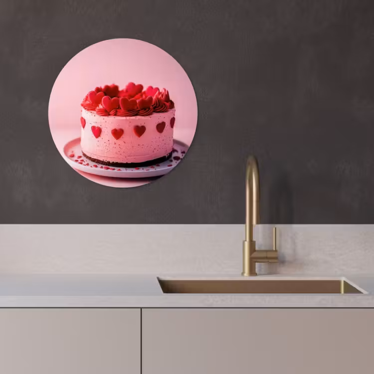Muurcirkel - Taart - Hart - Roze — 1