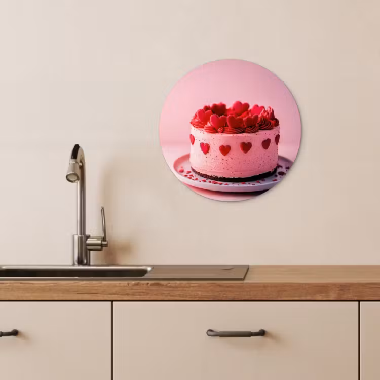 Muurcirkel - Taart - Hart - Roze — 3
