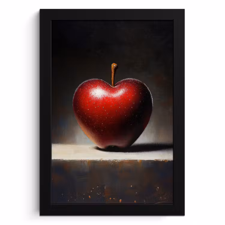 Poster met lijst - Apple - Hart - Rood — 1