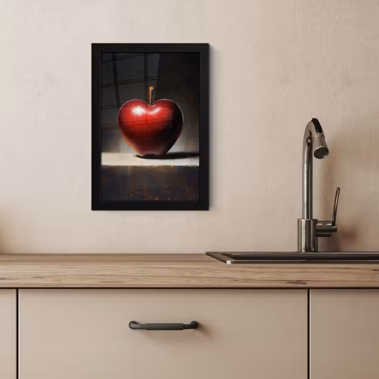Poster met lijst - Apple - Hart - Rood — 4