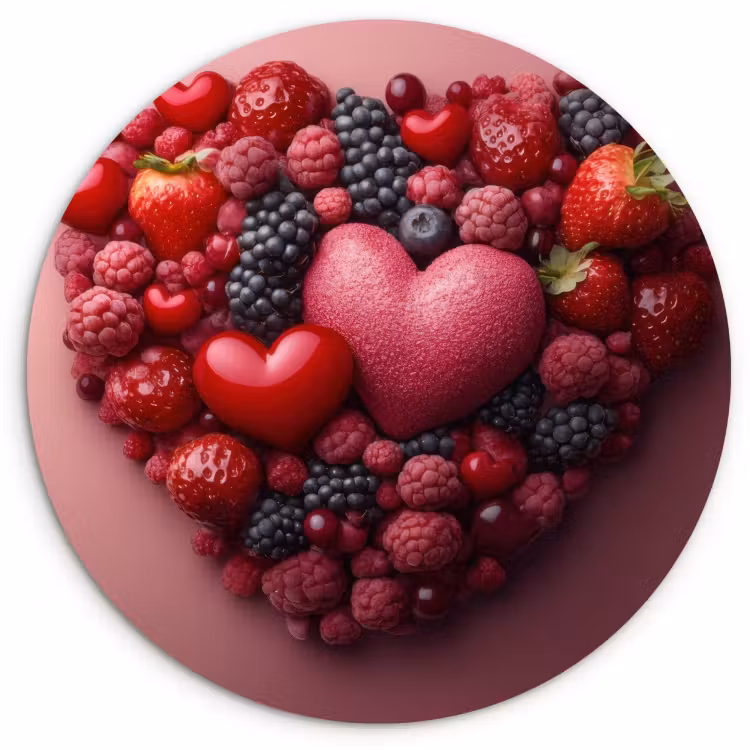 Muurcirkel - Fruit - Hartjes - Aardbeien - Frambozen - Bosbessen — 1
