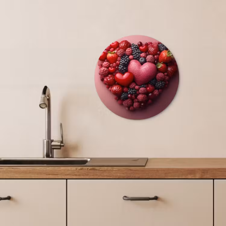 Muurcirkel - Fruit - Hartjes - Aardbeien - Frambozen - Bosbessen — 2