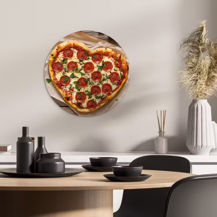 Muurcirkel - Pizza - Hart - Pepperoni - Tomaat — 1