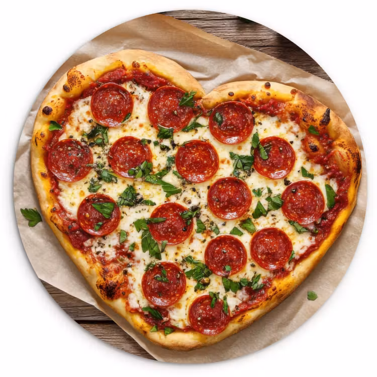 Muurcirkel - Pizza - Hart - Pepperoni - Tomaat — 2