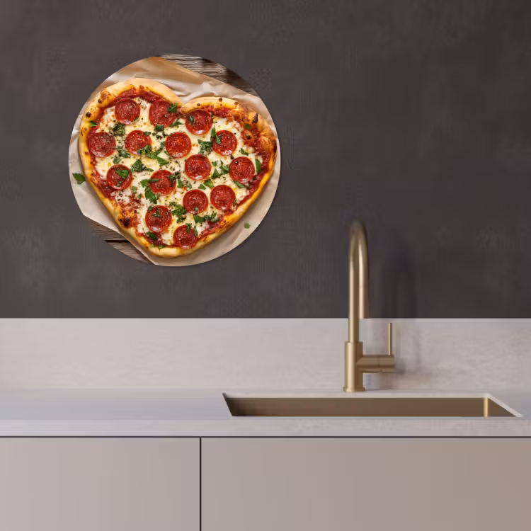 Muurcirkel - Pizza - Hart - Pepperoni - Tomaat — 3