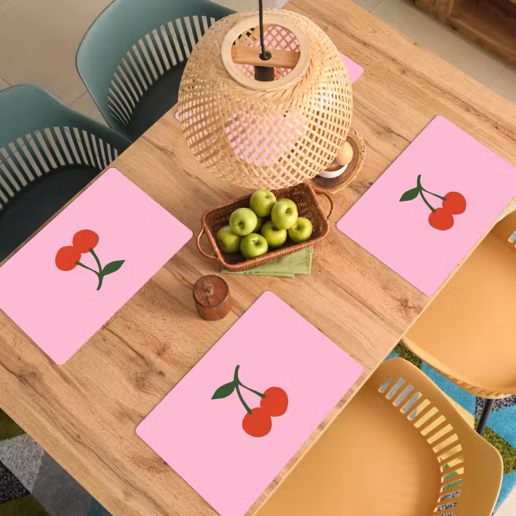 Placemat vinyl - Kersen - Roze - Illustratie — 3