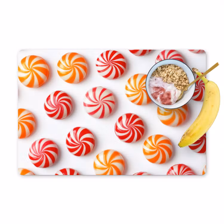 Placemat vinyl - Snoep - Patroon - Rood - Oranje — 1