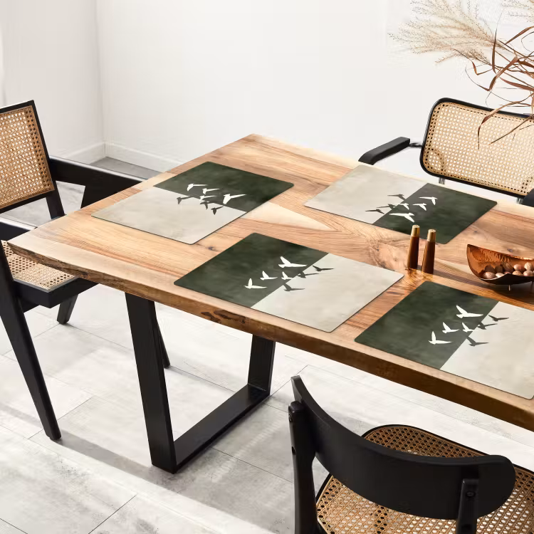 Placemat vinyl - Japandi - Vogel - Groen — 4