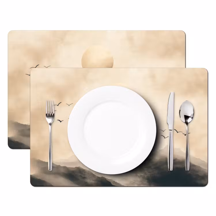Placemat vinyl - Landschap - Japandi - vogel — 2