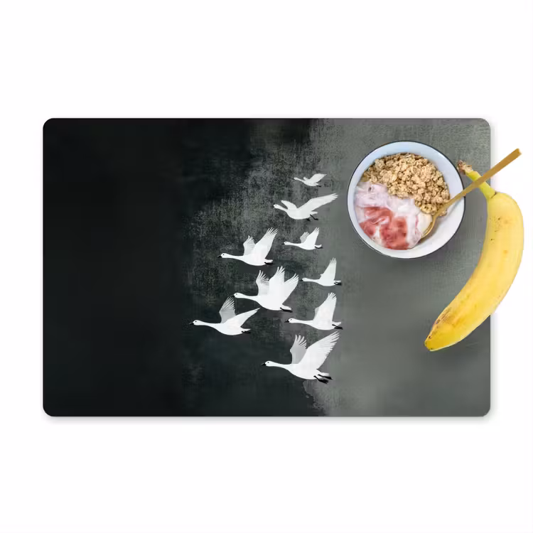Placemat vinyl - Vogel - Japandi - Groen — 1