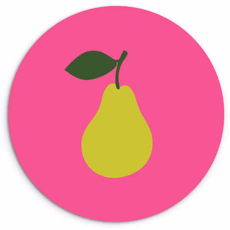 Muurcirkel - Illustratie - Fruit - Peer - Groen — 1