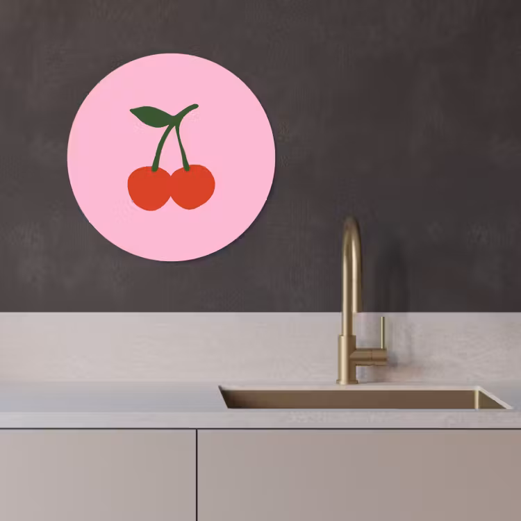 Muurcirkel - Kersen - Roze - Illustratie — 3