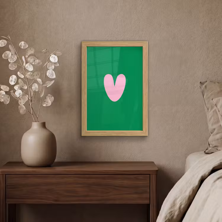 Poster met lijst - Groen - Hart - Minimalistisch - Valentijn — 4