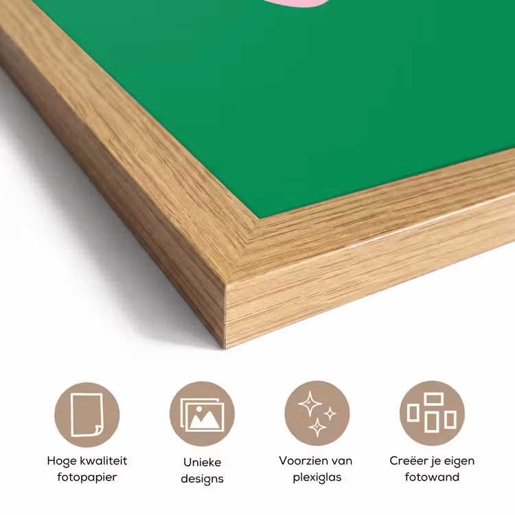 Poster met lijst - Groen - Hart - Minimalistisch - Valentijn — 6