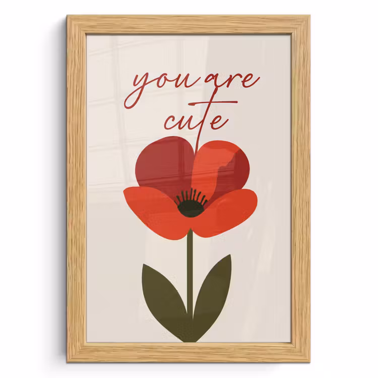 Poster met lijst - Klaproos - Bloem - Rood - Valentijn — 1