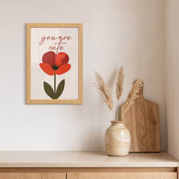 Poster met lijst - Klaproos - Bloem - Rood - Valentijn — 3