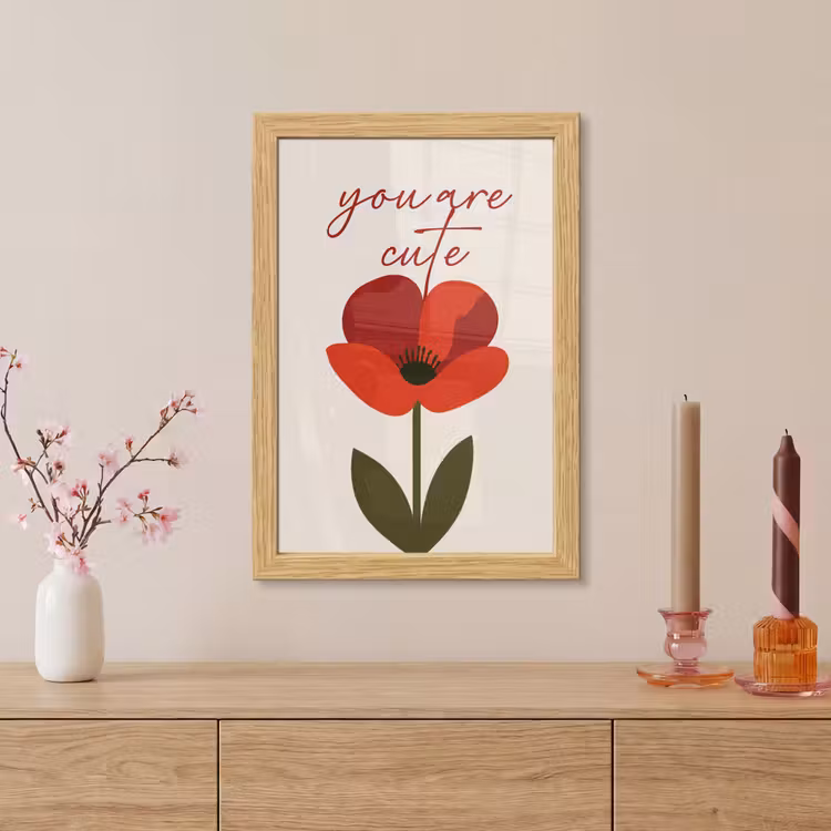 Poster met lijst - Klaproos - Bloem - Rood - Valentijn — 5