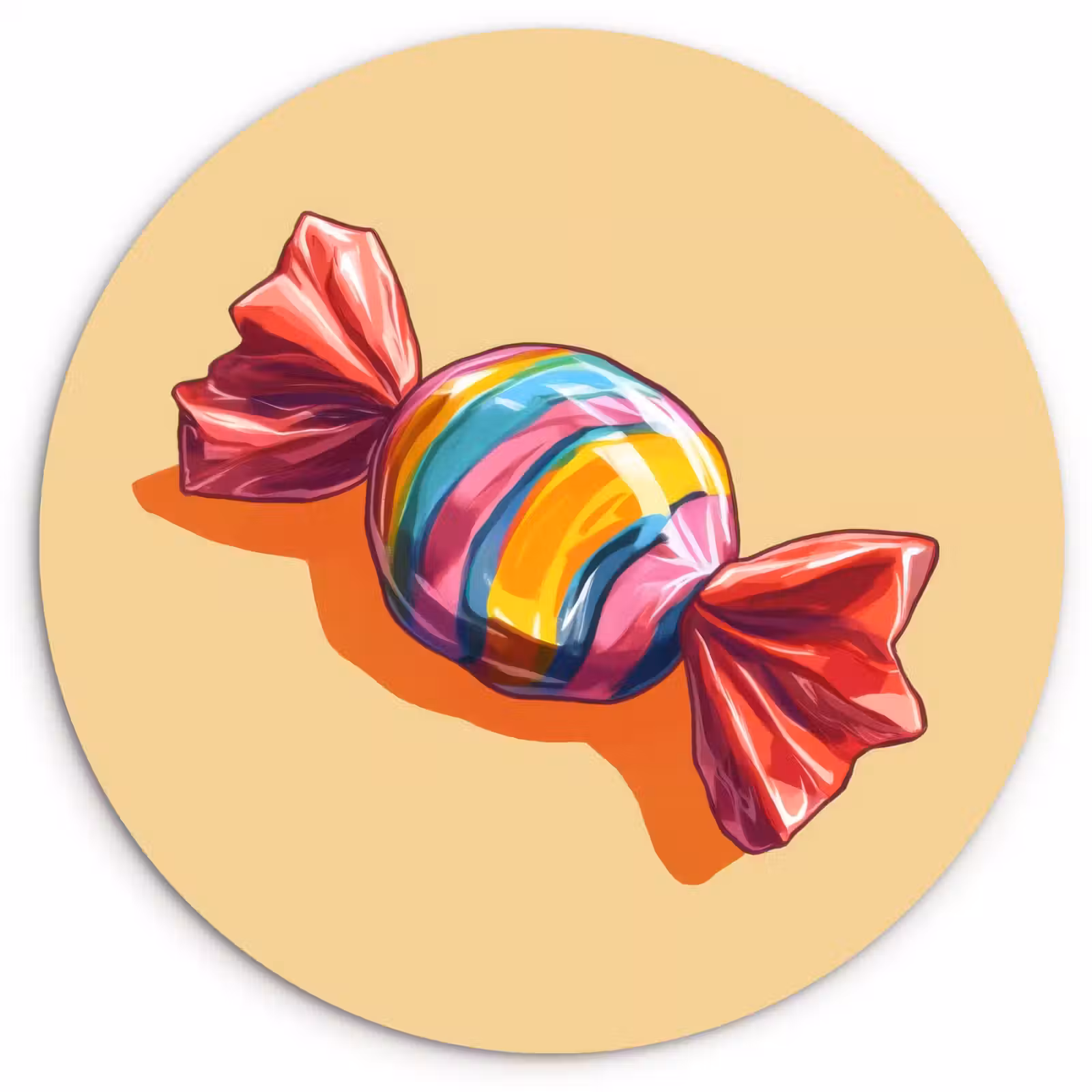 Muurcirkel - Geel - Snoep - Kleur — 1