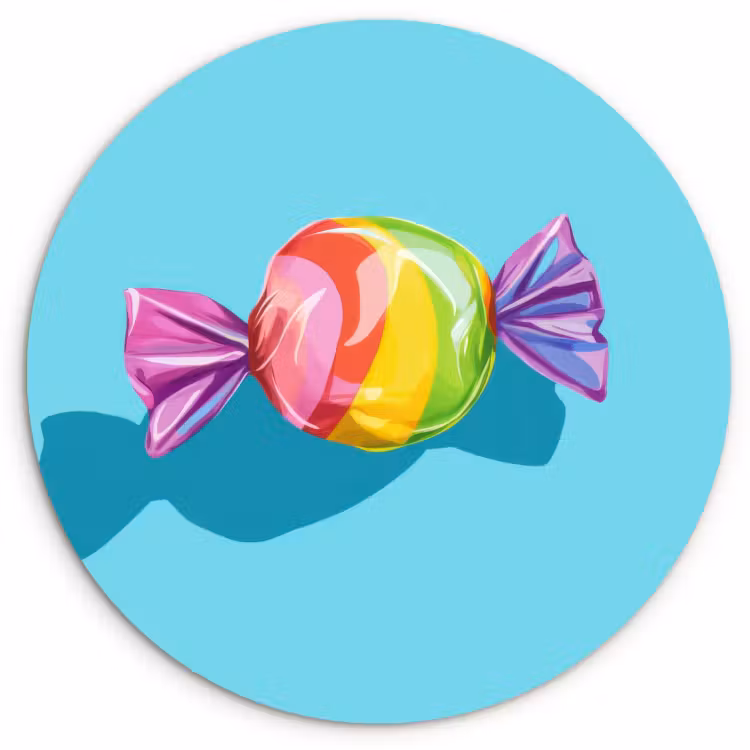 Muurcirkel - Blauw - Snoep - Regenboog — 1