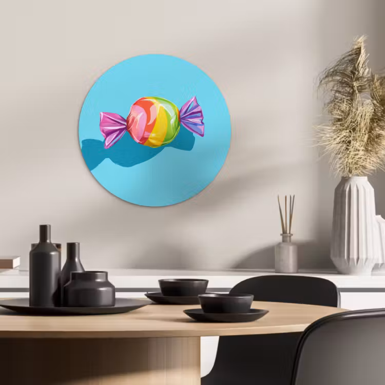 Muurcirkel - Blauw - Snoep - Regenboog — 3