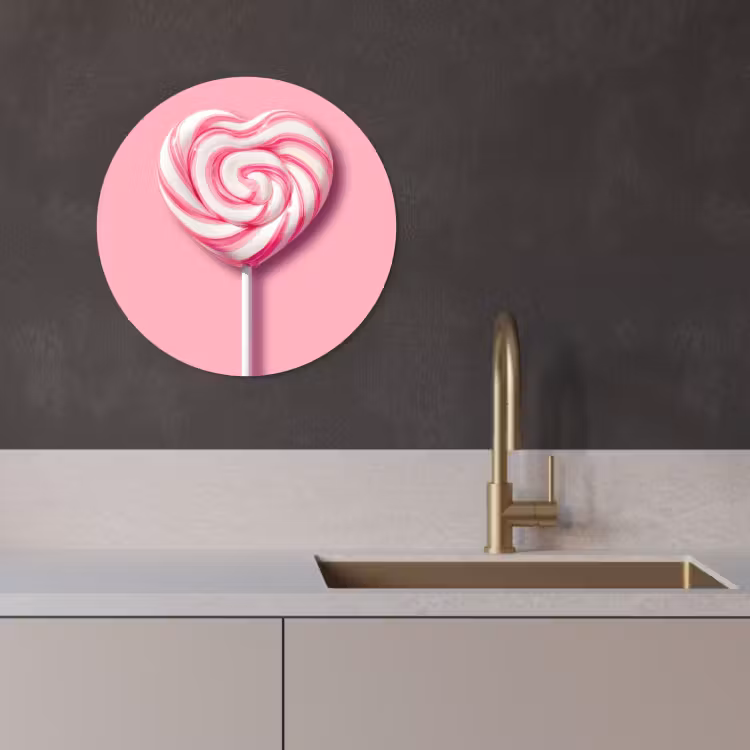 Muurcirkel - Snoep - Lolly - Hart- Roze — 2