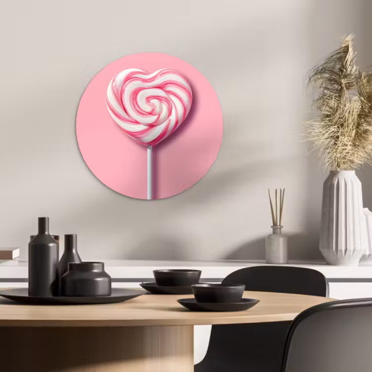 Muurcirkel - Snoep - Lolly - Hart- Roze — 3