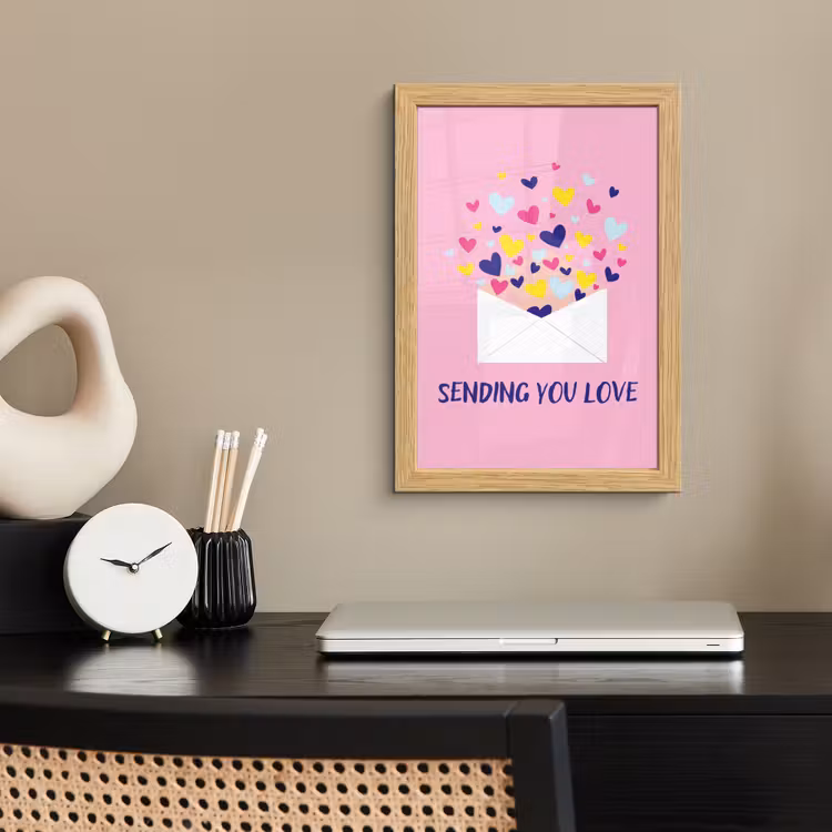 Poster met lijst - Envelop - Love - Hartjes - Valentijn — 2