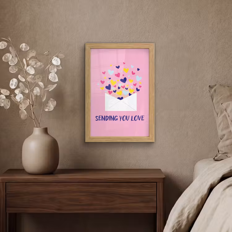 Poster met lijst - Envelop - Love - Hartjes - Valentijn — 4