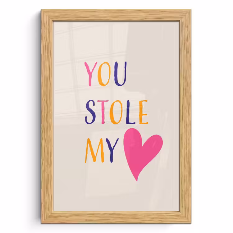 Poster met lijst - Hart - Valentijn - Tekst — 1