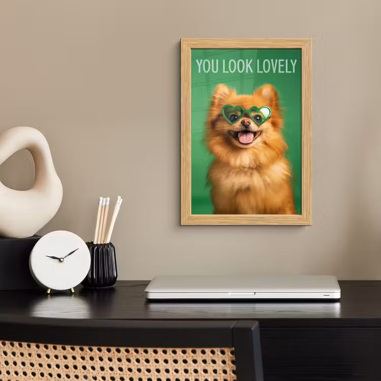 Poster met lijst - Hond - Zonnebril - Valentijn - Love — 2