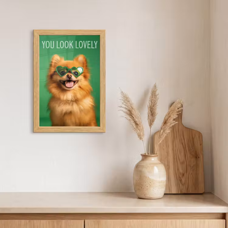 Poster met lijst - Hond - Zonnebril - Valentijn - Love — 3