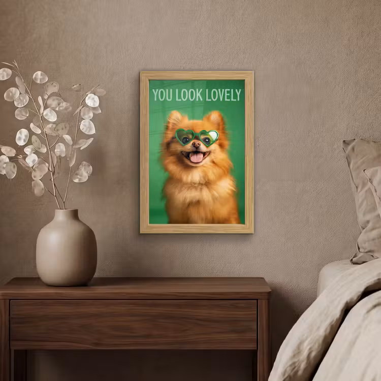Poster met lijst - Hond - Zonnebril - Valentijn - Love — 4