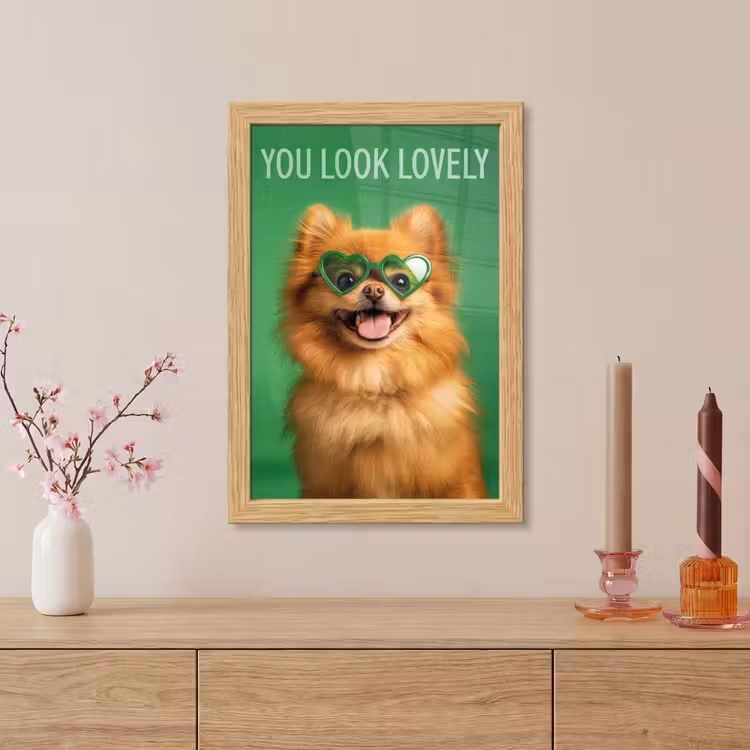 Poster met lijst - Hond - Zonnebril - Valentijn - Love — 5