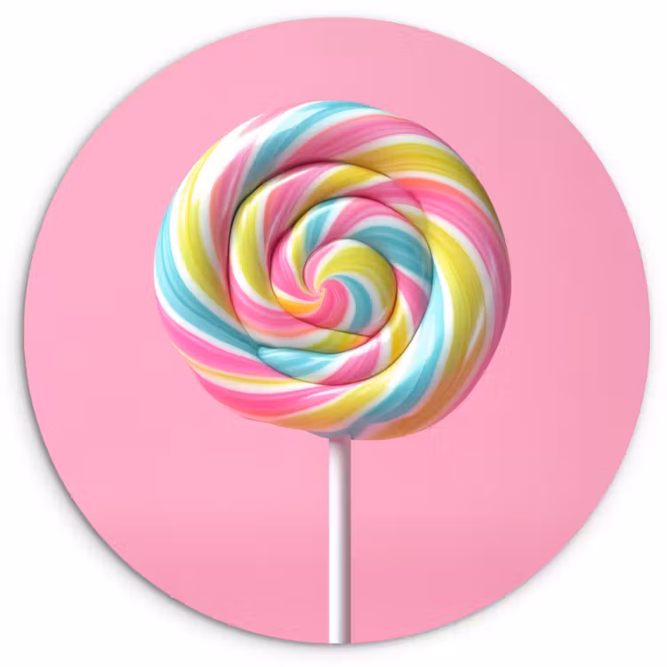 Muurcirkel - Lolly - Roze - Snoep - Zoet — 2