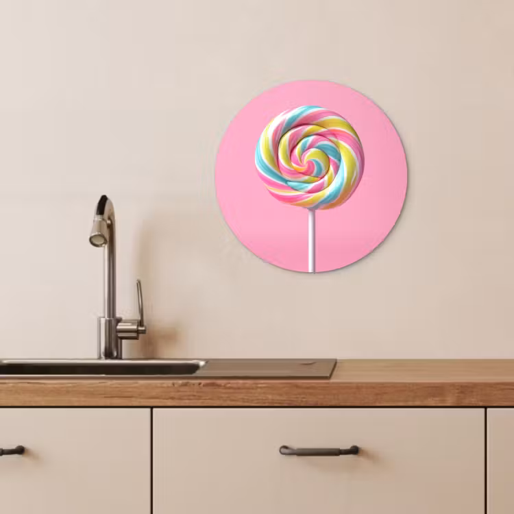 Muurcirkel - Lolly - Roze - Snoep - Zoet — 3