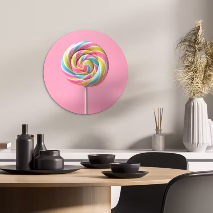 Muurcirkel - Lolly - Roze - Snoep - Zoet — 4