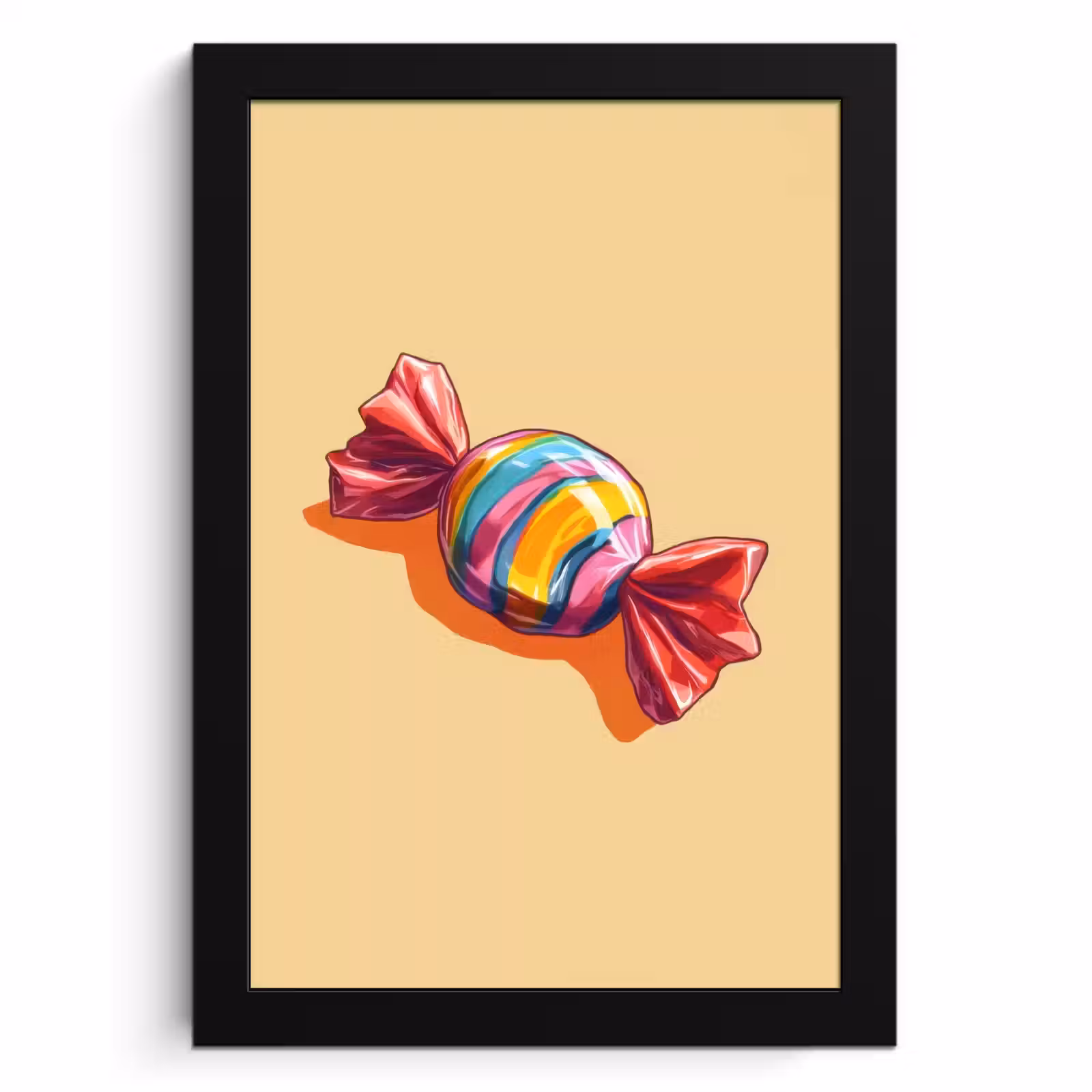 Poster met lijst - Geel - Snoep - Kleur — 1