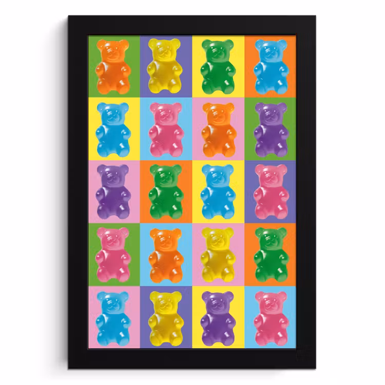 Poster met lijst - Art- Snoep - Kleurrijk — 1