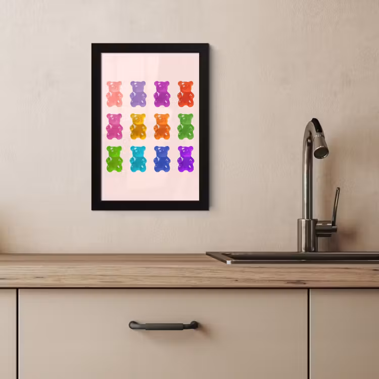 Poster met lijst - Beer - Kleurrijk - Snoep — 2