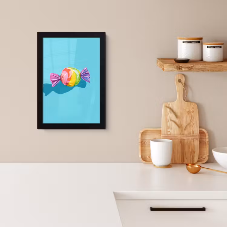 Poster met lijst - Blauw - Snoep - Regenboog — 3