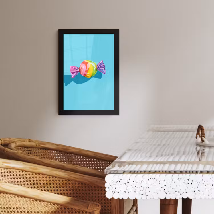 Poster met lijst - Blauw - Snoep - Regenboog — 4