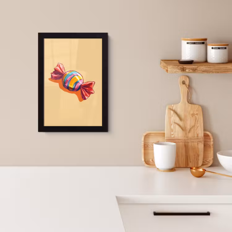 Poster met lijst - Geel - Snoep - Kleur — 3